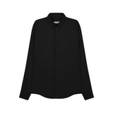 The Pierre midnight black satin shirt
