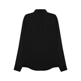 The Pierre midnight black satin shirt