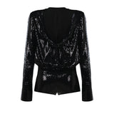 The Colette jade sequined mini jumpsuit
