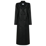 The Reine jade black maxi leather trenchcoat
