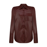 The Orfeo burgundy leather suit