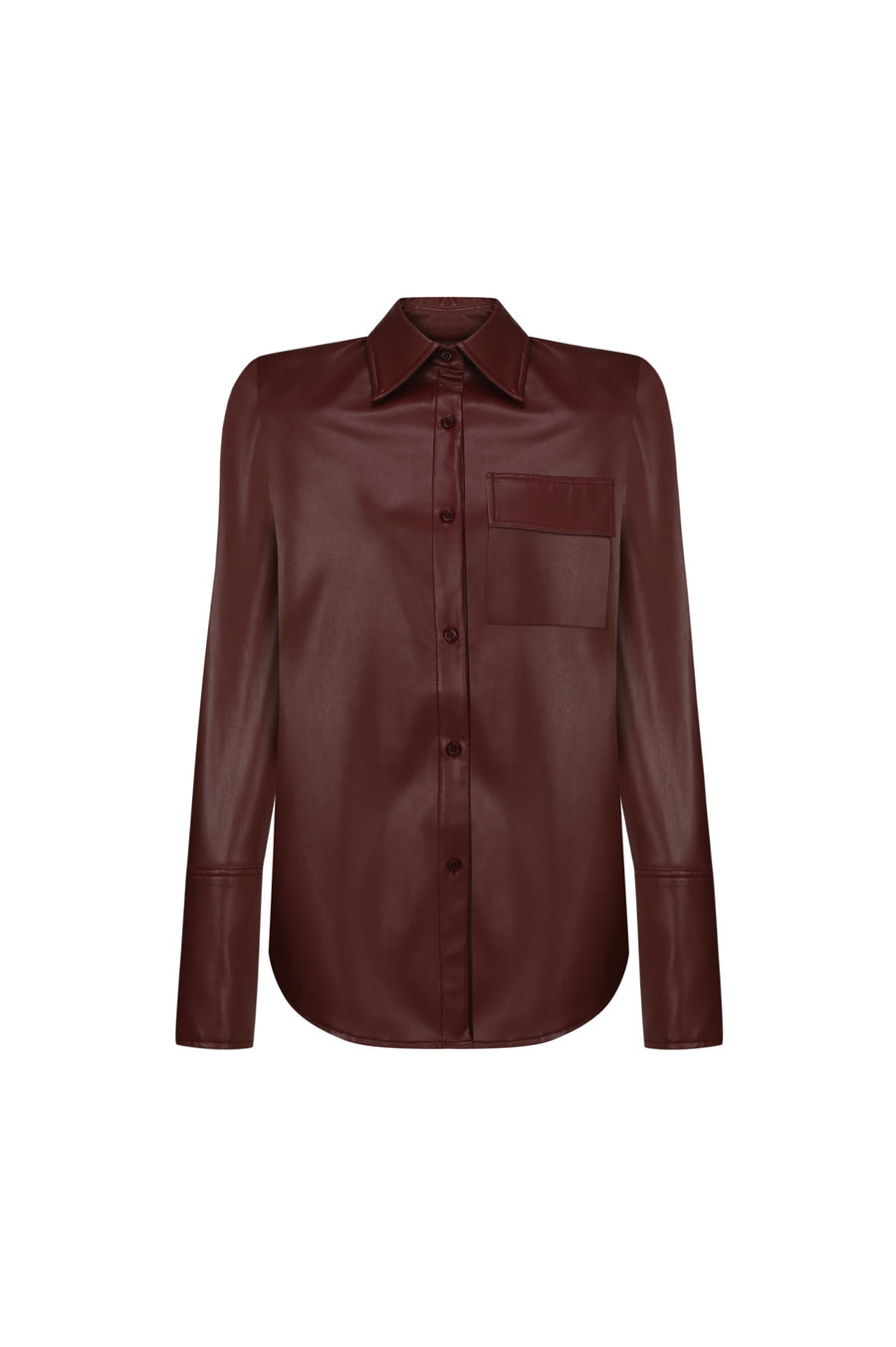 The Orfeo burgundy leather suit