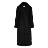 The Lya onyx black maxi faux fur