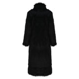 The Lya onyx black maxi faux fur