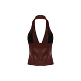 The Helie burgundy leather suit