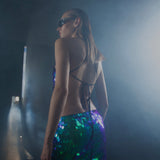 The Tanzanite sequin suit