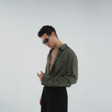 The Carlo green striped shirt