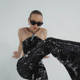The Musgravite silver sequin suit
