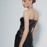 The Raena black leather suit