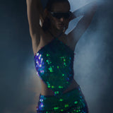 The Tanzanite sequin suit