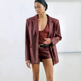 BOLD Look 21 in maroon jacket