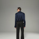 Black Pinstripe Straight Fit Pant