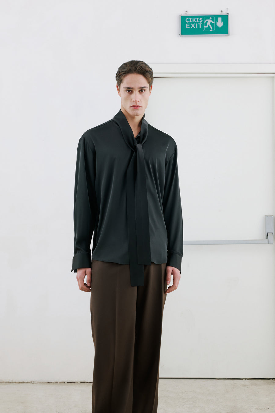 BOLD Look 5 in lacquer black shirt