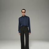 Black Pinstripe Straight Fit Pant