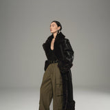 Black Tigrado Shearling Leather Coat - Limited Edition