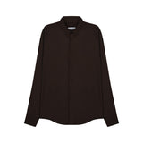 The Pierre umber satin shirt