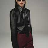 Coal Unisex Leather Tie