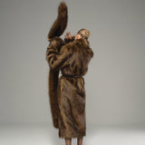 Brown Melange Long Faux Fur