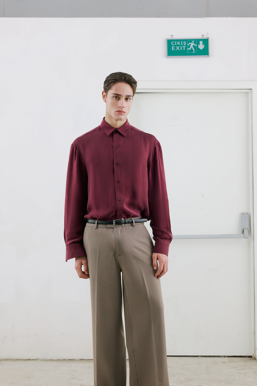 BOLD Look 4 in burgundy shirt