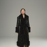 Black Tigrado Shearling Leather Coat - Limited Edition