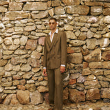 HEATWAVE Look 02 in Olive Stripe Suit