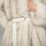 Ivory Melange Long Faux Fur