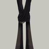 Black Chiffon Mini Dress