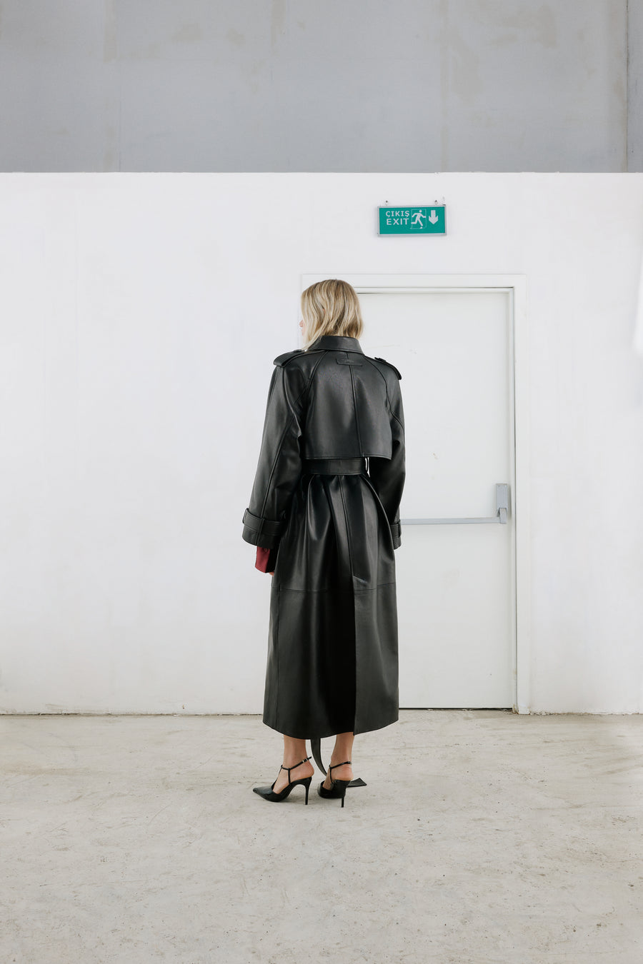 BOLD Smoky leather trench coat