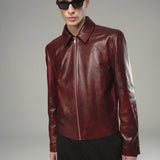 Burnt Bordeaux Limited Edition Leather Jacket