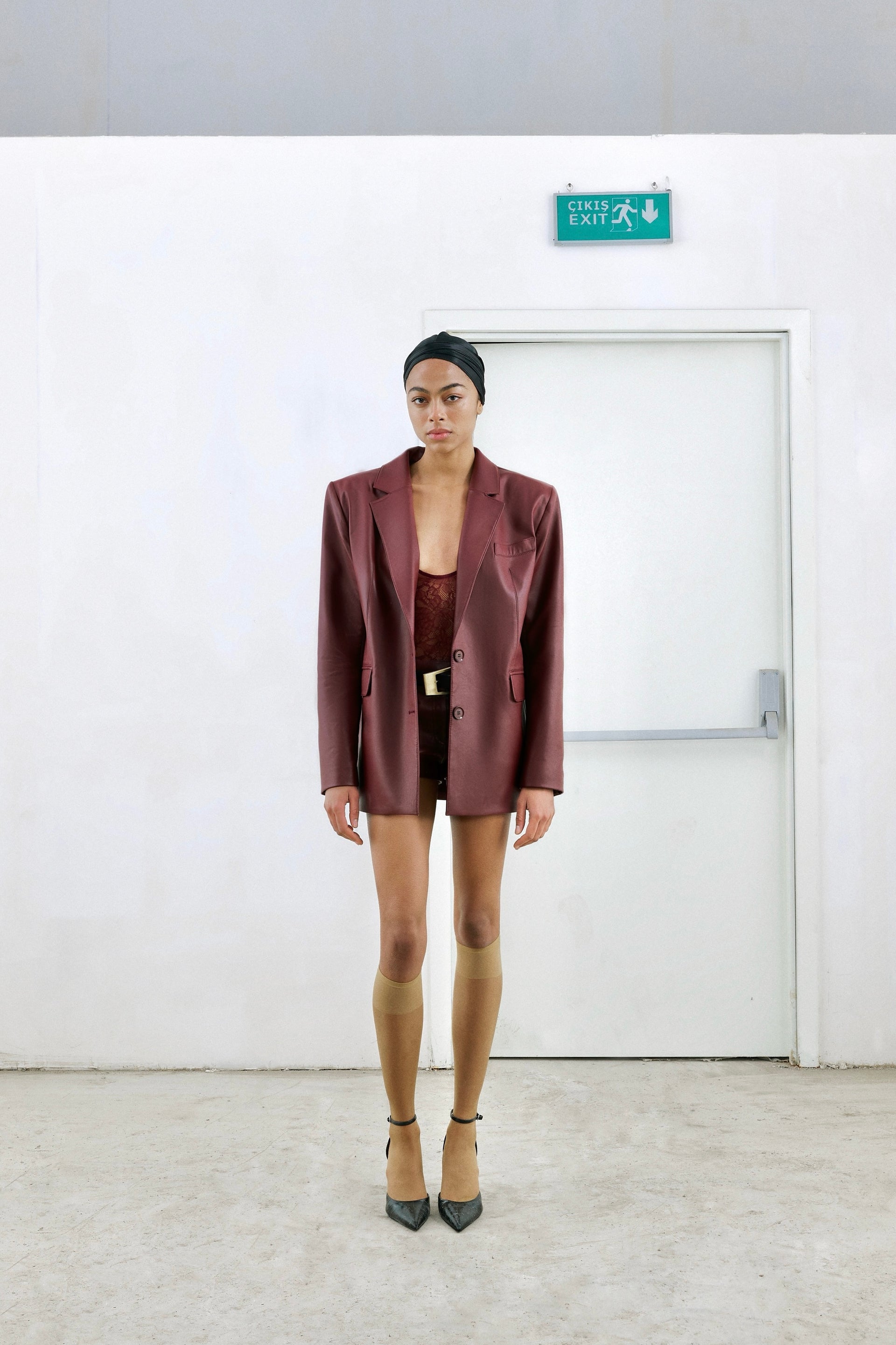 BOLD Look 21 in maroon jacket
