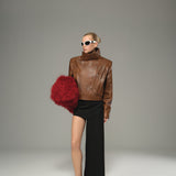 Black Asymmetric Mini Skirt