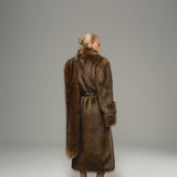 Brown Melange Long Faux Fur
