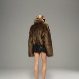 Oversized Silhouette Brown Melange Faux Fur