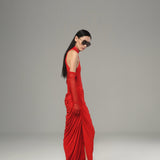 Red Tulle Dress with Gloves