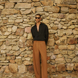 HEATWAVE Pleated Trouser in Walnut