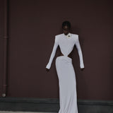 The Odette ivory maxi dress