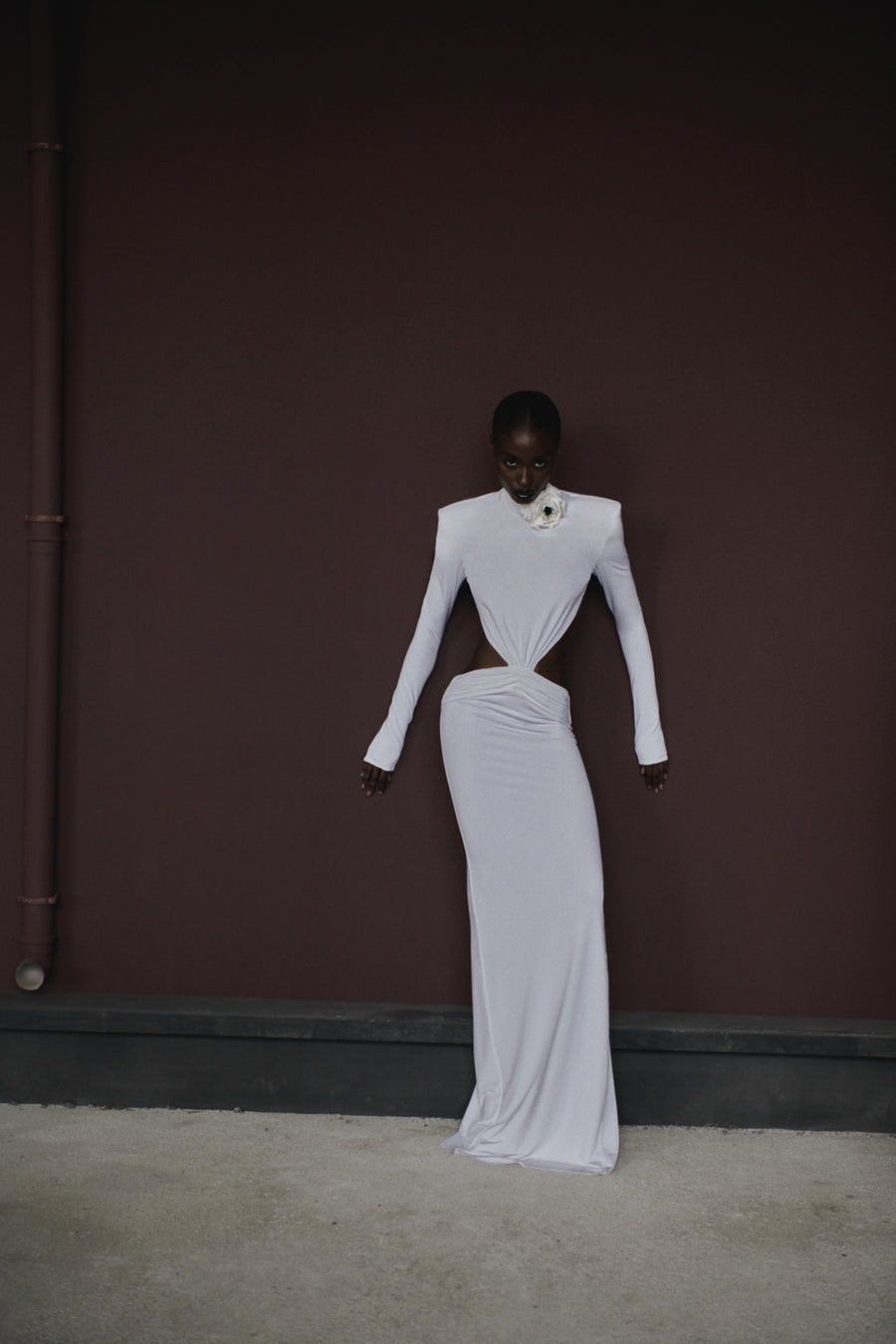 The Odette ivory maxi dress