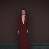 The Alba burgundy maxi dress