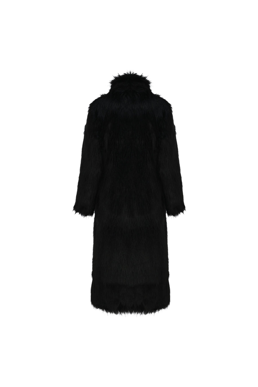 The Lya onyx black maxi faux fur