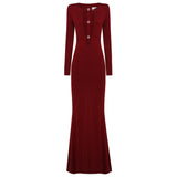 The Alba burgundy maxi dress