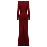 The Alba burgundy maxi dress