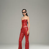 Garnet Leather Corset Top