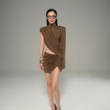 Mink Brown Jersey Suit