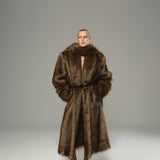 Brown Melange Long Faux Fur