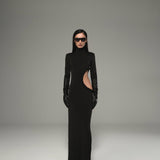 Black Cut-Out Maxi Dress