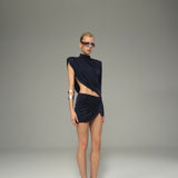 Navy Blue Jersey Suit