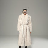 Ivory Melange Long Faux Fur