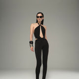 Yvonne in Black Füzo Details Jumpsuit