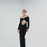 The Giona onyx black long dress