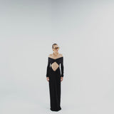 The Giona onyx black long dress